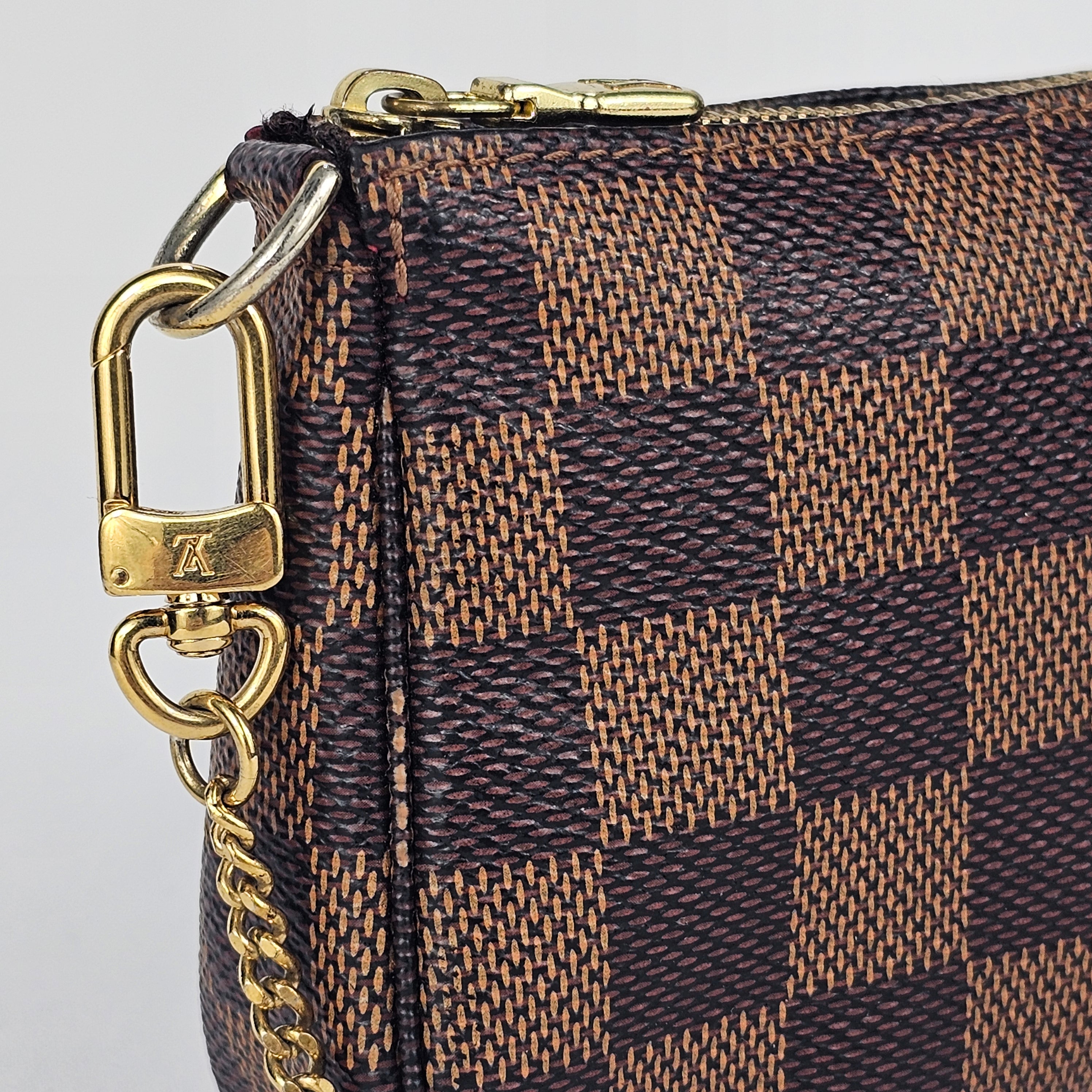Louis Vuitton Mini Pochette Accessoires in tela Damier Ebene