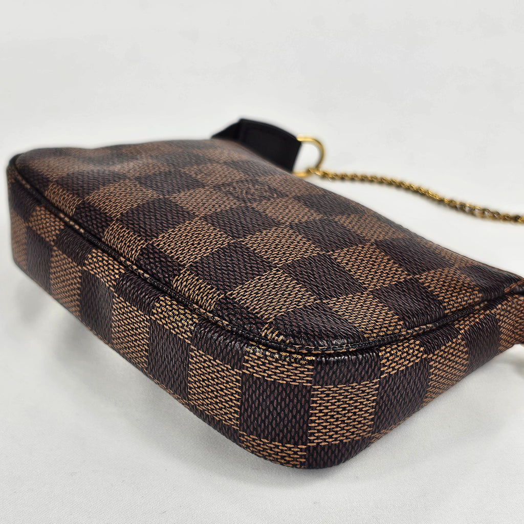 Louis Vuitton Mini Pochette Accessoires in tela Damier Ebene