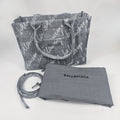 Balenciaga Hardware Tote Bag in denim logato grigio