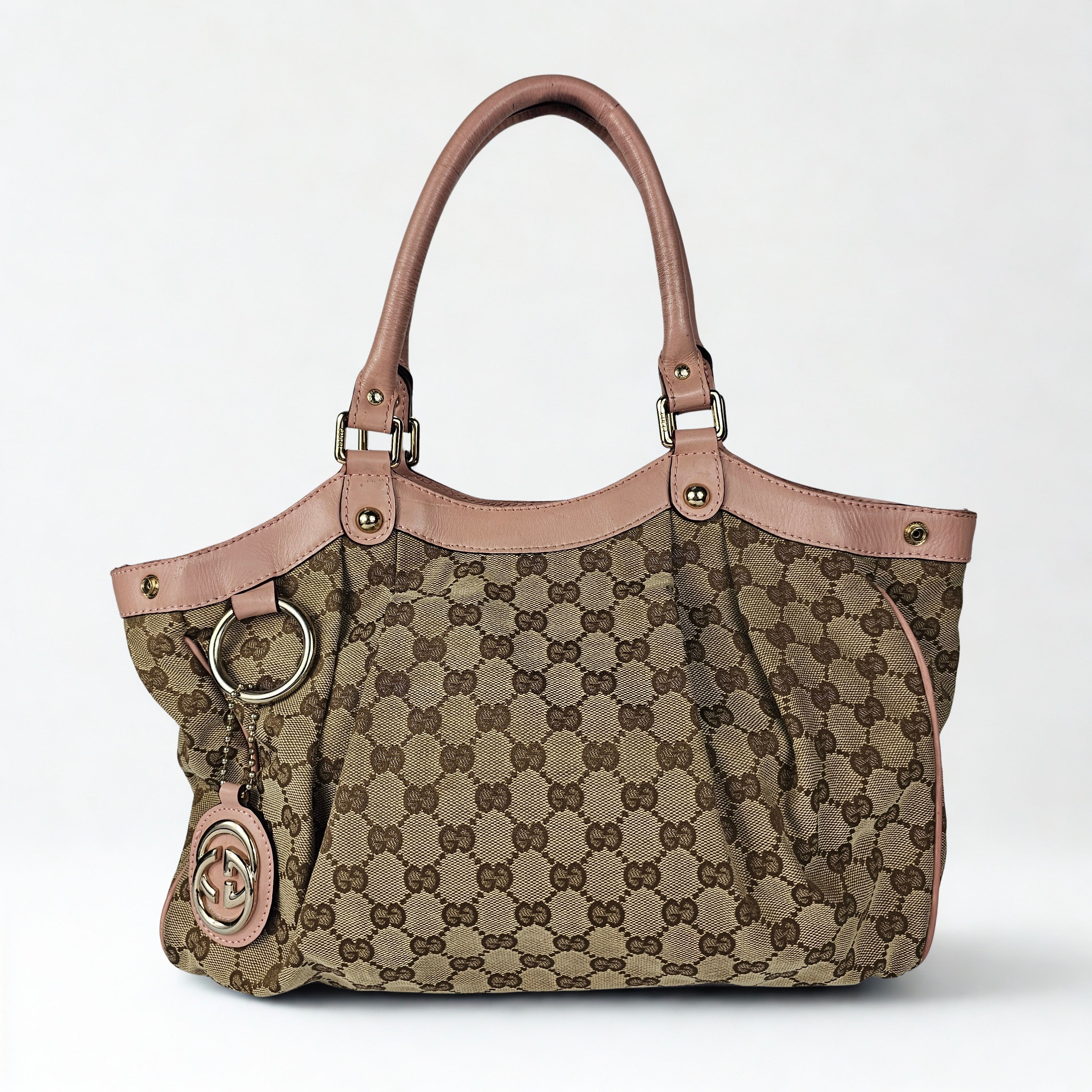 Gucci Sukey in tela GG e pelle rosa