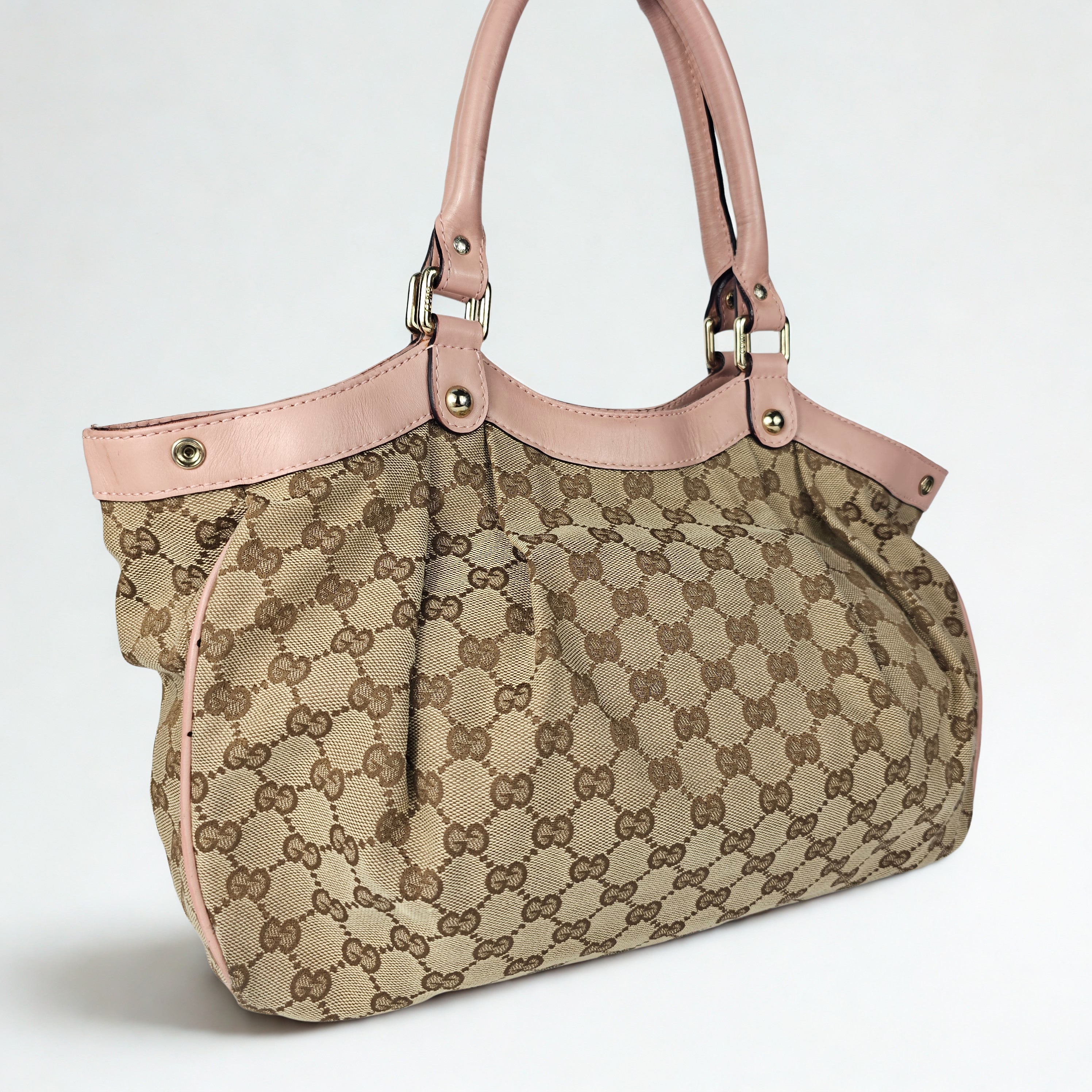 Gucci Sukey in tela GG e pelle rosa
