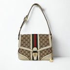 Gucci Treasure Vintage in tela GG e pelle bianca