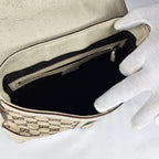 Gucci Treasure Vintage in tela GG e pelle bianca
