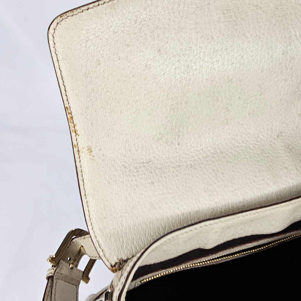 Gucci Treasure Vintage in tela GG e pelle bianca