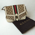 Gucci Treasure Vintage in tela GG e pelle bianca