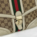 Gucci Treasure Vintage in tela GG e pelle bianca