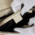 Gucci Treasure Vintage in tela GG e pelle bianca