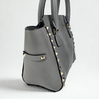 Valentino Garavani Rockstud Small Bag in pelle grigia