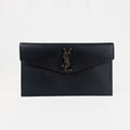 Saint Laurent Uptown Pochette Nera in Pelle Grain de Poudre