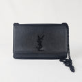 Saint Laurent Kate Medium – Borsa a Tracolla in Pelle Grain de Poudre Nera