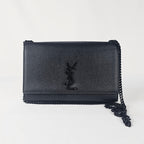 Saint Laurent Kate Medium – Borsa a Tracolla in Pelle Grain de Poudre Nera