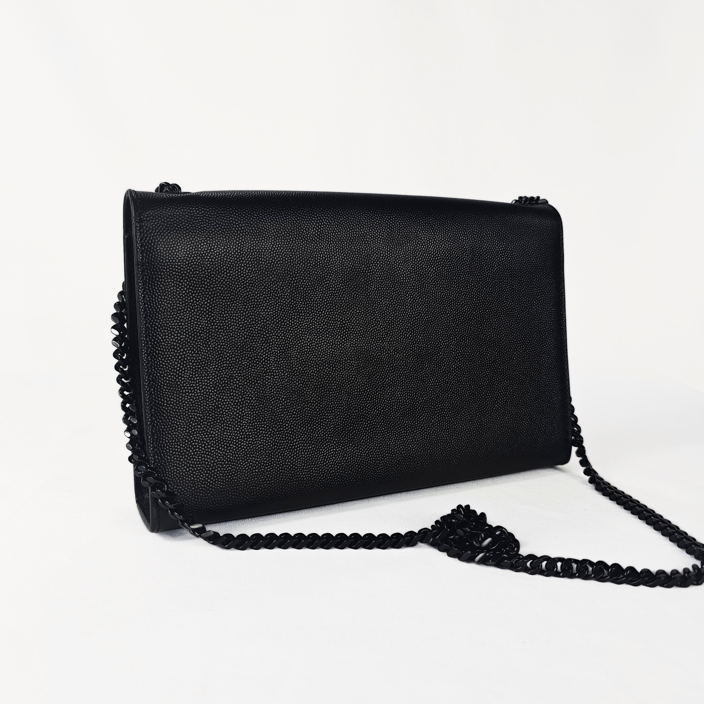 Saint Laurent Kate Medium – Borsa a Tracolla in Pelle Grain de Poudre Nera