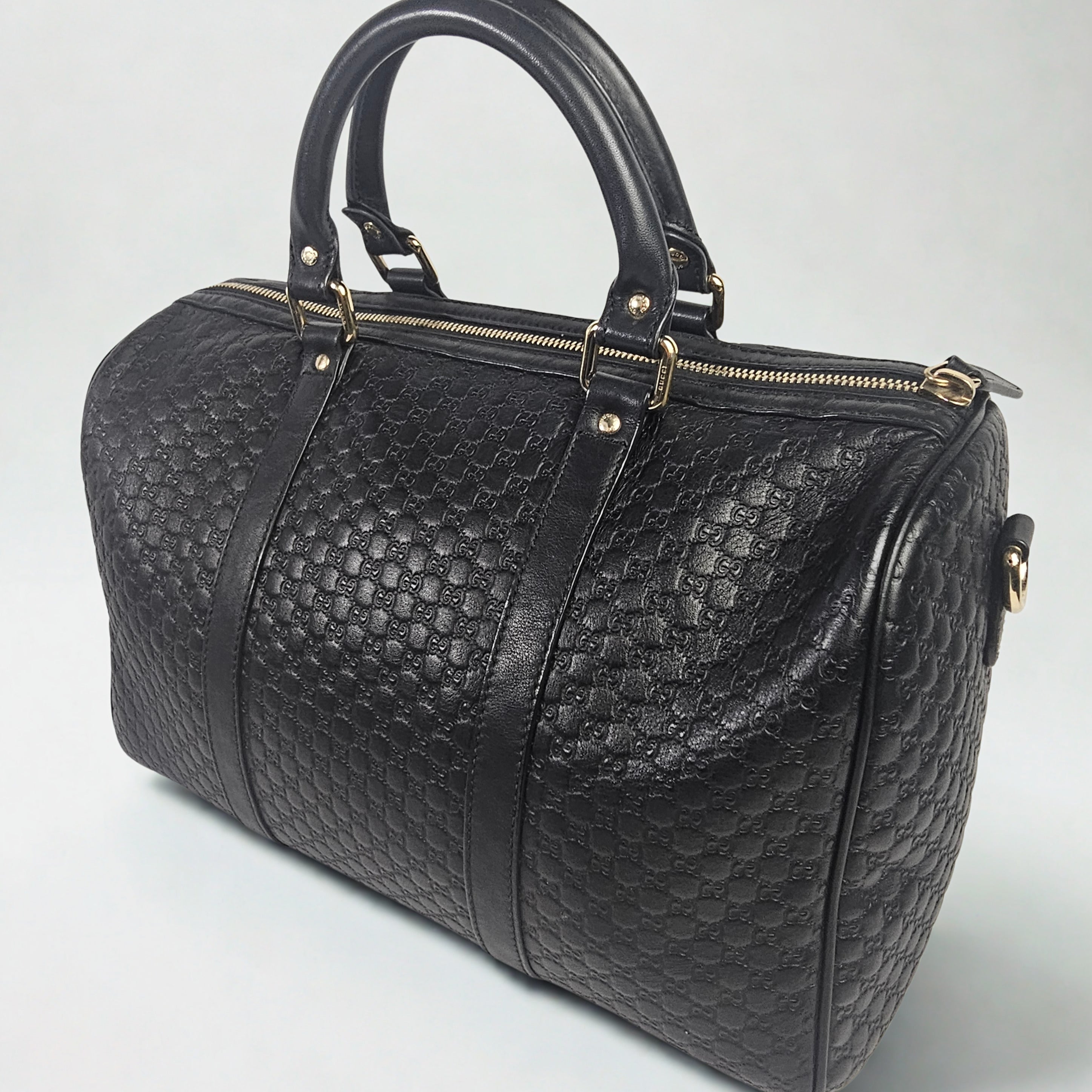 Gucci Boston Microguccissima in pelle nera