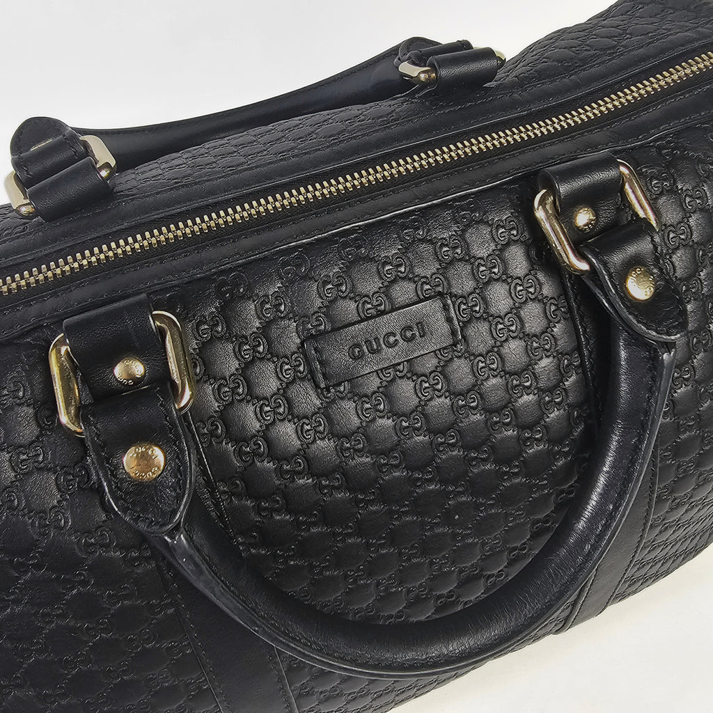 Gucci Boston Microguccissima in pelle nera