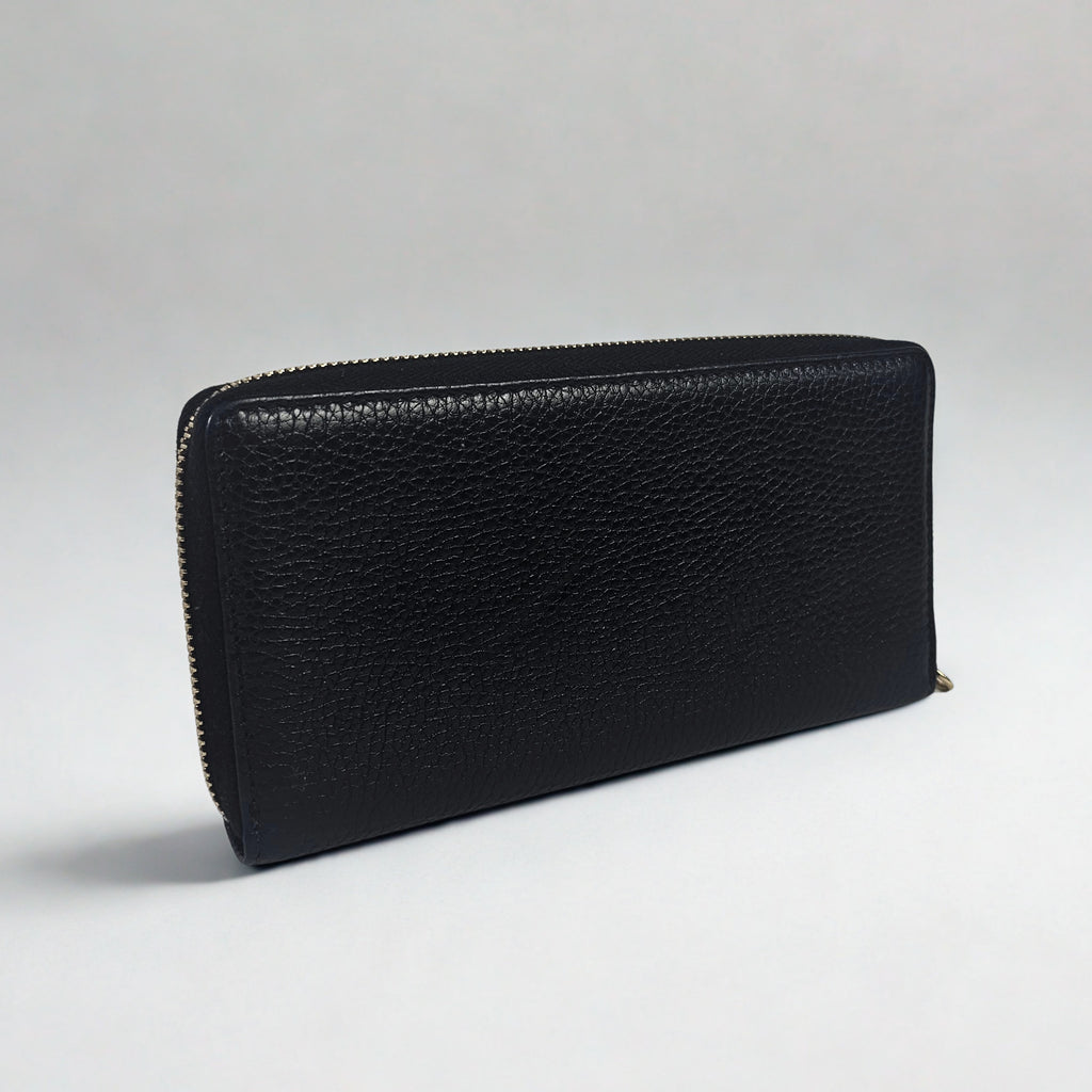 Gucci Soho Zip Around Wallet in pelle nera