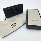 Gucci Soho Zip Around Wallet in pelle nera